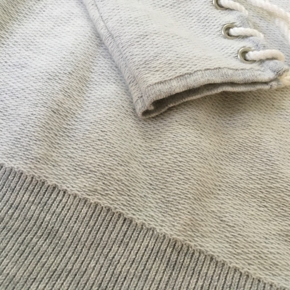 NWOT INTERMIX Off-Shoulder Rope Tie Sweatshirt Sweater Grey Small/Petite - Picture 13 of 13